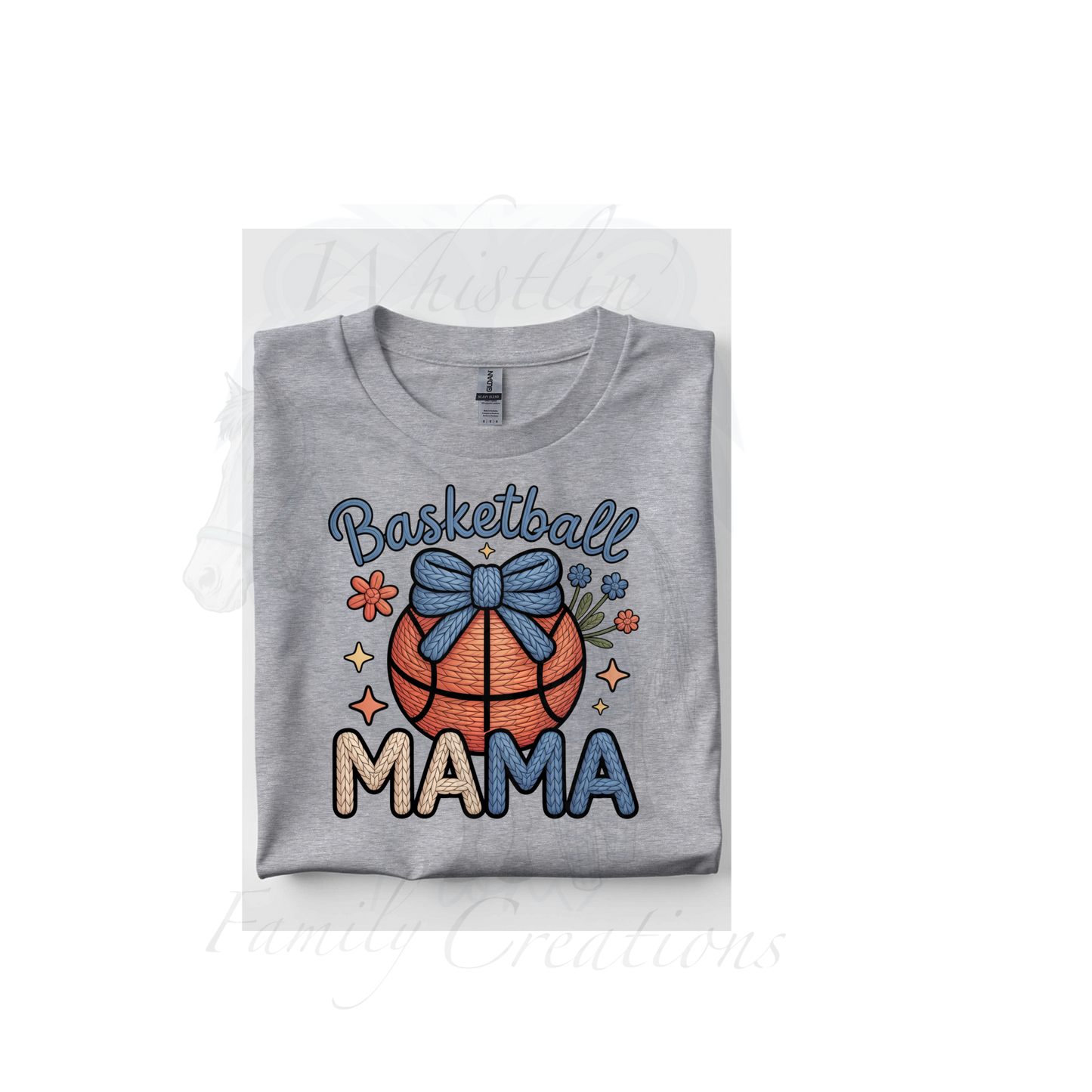 Faux-yarn Basketball MAMA shirt