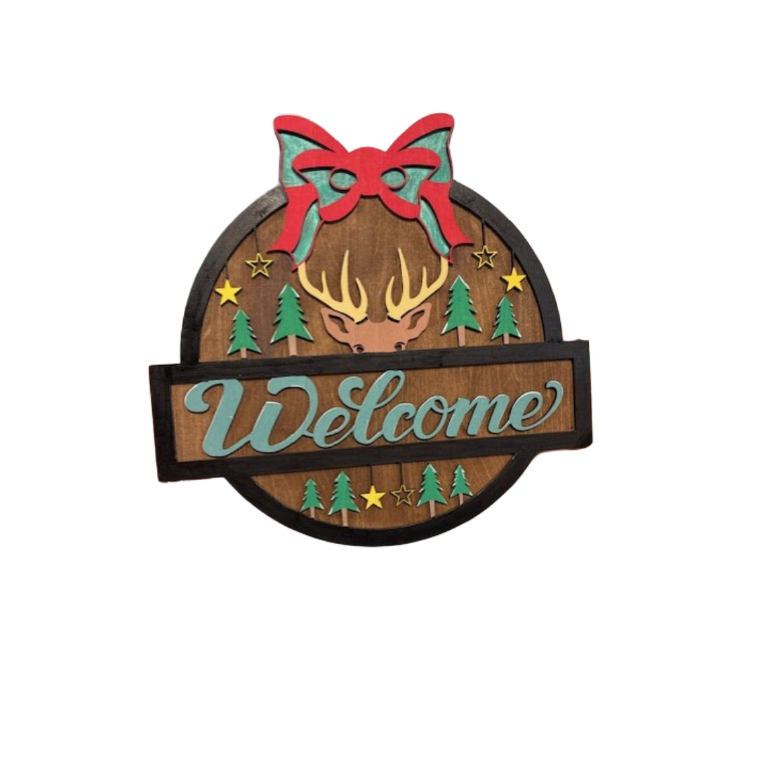 10 " or 12" Round Welcome Deer Sign