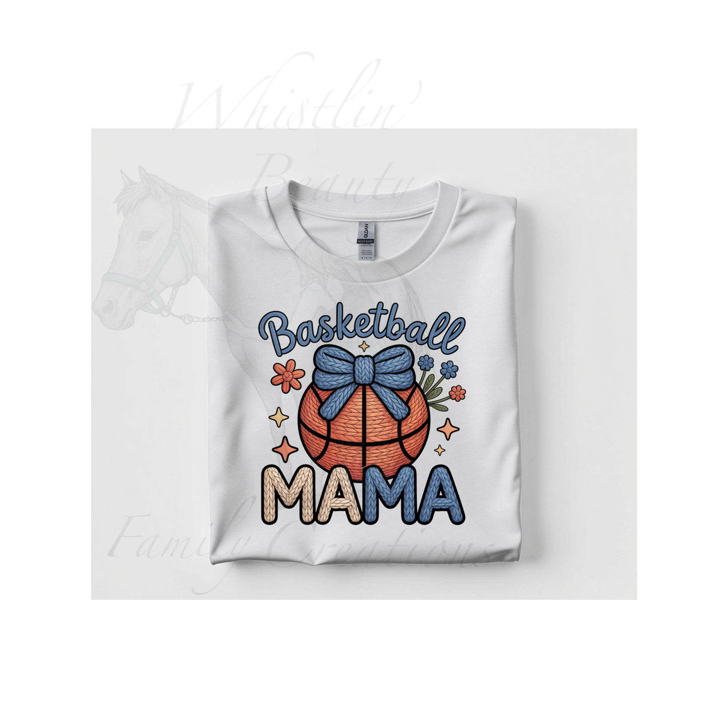 Faux-yarn Basketball MAMA shirt