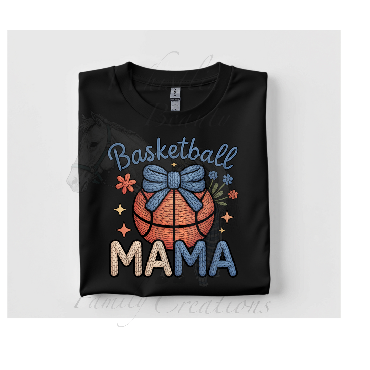 Faux-yarn Basketball MAMA shirt