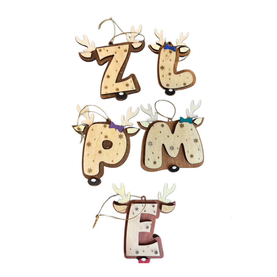 Letter Reindeer Ornaments